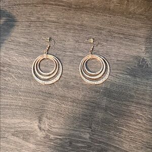 Gold-Tone Triple Hoop Dangle Earrings - Women Jewelry